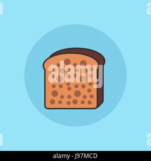 Toast bread simple flat vector illustration icon. Stock Vector