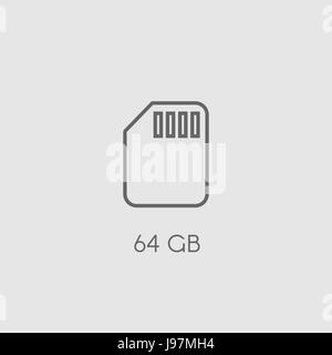 Memory SD card icon. Stock Vector