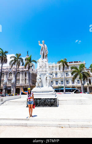 Jose Marti monument on the central square Parque Central in Havana, Cuba, Caribbean Stock Photo