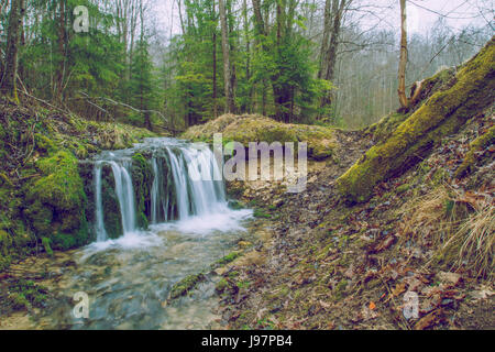 Kazu grava, Cesis Latvia 2015, Nature, waterfall, trees and beautiful view. Stock Photo