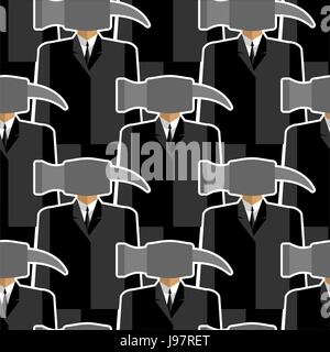 Office worker hammer seamless pattern. People-tools. Good working. Office plankton. Vector background. Stock Vector