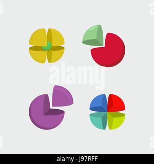 Set  logo sphere. 3d abstract ball logos. Scope of  segments. Vector illustrator Stock Vector