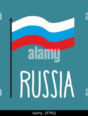 Russian flag waving in  wind.   Vector illustration Stock Vector