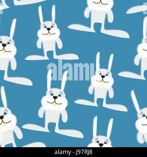 Hares and rabbits seamless pattern. Vector background of animals Stock Vector