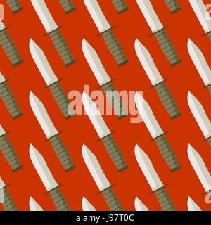 Military Knife seamless pattern. Background bladed weapons. Ornament of  blades. Stock Vector