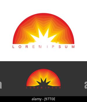 Sunrise logo. Dawn emblem. Business template logo for company. Abstract logotype icon Stock Vector