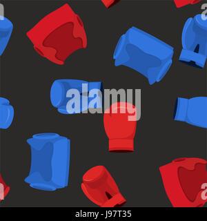 boxing gloves and helmet. sports Seamless Pattern Stock Vector
