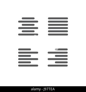 Justified type icon - left justified, right justified, full, and centered icon set Stock Vector