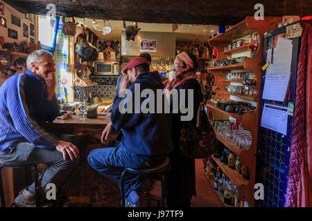 France, Cher, La Borne, the Epicerie cafe, an important place for the village (no advertising use) Stock Photo