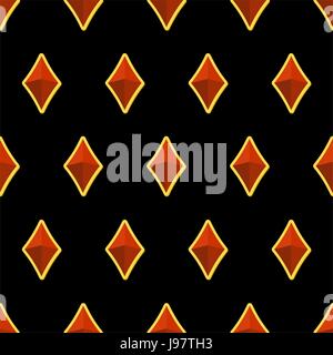 Precious stones on black background seamless pattern. Vector illustration Stock Vector