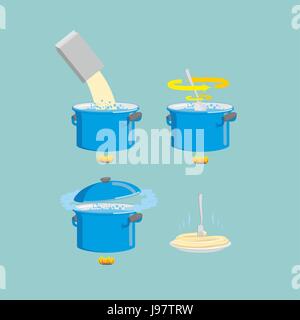 Icon set cooking pasta recipe. Vector illustration Stock Vector