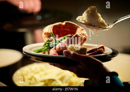 Carvery pub, traditional sunday luck on a plate Stock Photo