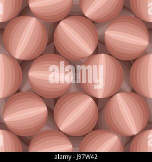 3D abstract background of balls. Seamless pattern from round objects. Stock Vector