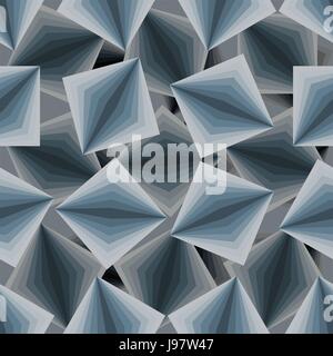 Cubic seamless pattern. 3d background of squares. Texture to fabric. Stock Vector