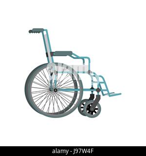 Wheelchair on white background.  Means of transportation for people who could not move. Stock Vector