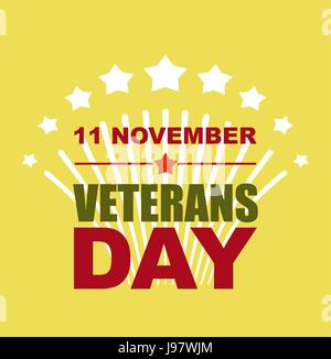 Veterans Day November 11. Salute to American heroes. Vector illustration of patriotic national holiday United States Stock Vector