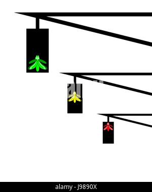 minimalistic vector - traffic light as fireflies Stock Vector