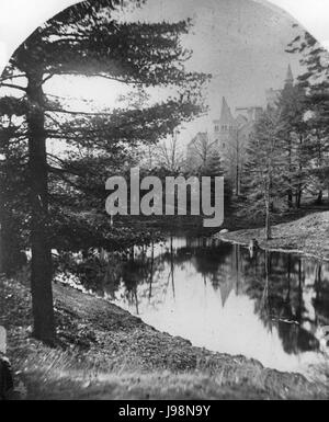 University College grounds circa 1870 Stock Photo