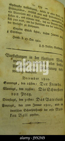 Raisonirendes Journal vom deutschen Theater zu Hamburg (1800) Seite 208 Stock Photo