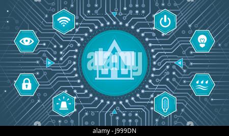 Smart Home Concept Infographics Modern House Technology System With ...