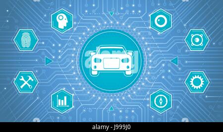 Smart Car Interface Stock Vector