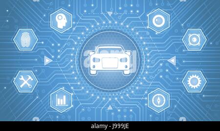 Smart Car Interface Stock Vector