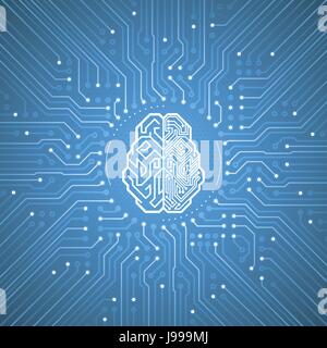 Cybernetic Brain Stock Vector