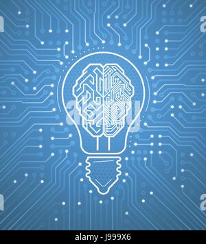Creative Cybernetic Brain Stock Vector