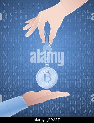 Cryptographic Key Of Bitcoin/Litecoin Stock Vector