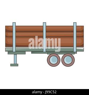 Logging truck icon, cartoon style Stock Vector