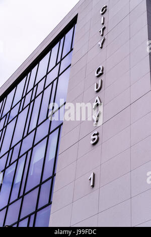 City Quays 1 office building, Belfast, Northern Ireland Stock Photo