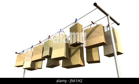 isolated, shopping, bags, buy, purchase, secured, shopping bags, dangle, fixed, Stock Photo