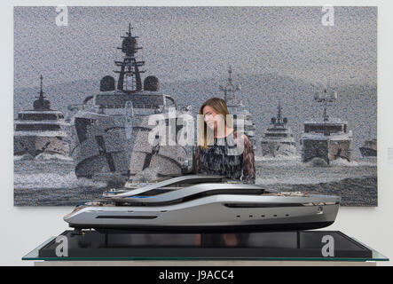 Saatchi Gallery, London, UK. 1st June, 2017. Inaugural SuperYacht Gallery, the first exposition of the yachting world ever presented in gallery format, revealing the craftsmanship, lifestyle, innovation and marine exploration of this luxury industry. The exhibition runs from 1-3 June 2017. Credit: Malcolm Park editorial/Alamy Live News. Stock Photo