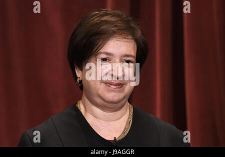 Associate Justice Elena Kagan poses for a group photograph at the Supreme Court building on June 1 2017 in Washington, DC. Credit: Olivier Douliery/Pool via CNP /MediaPunch Stock Photo