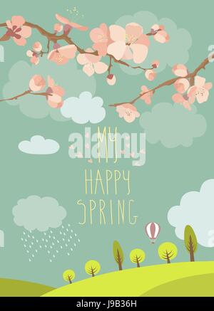 Spring blooming tree Stock Vector