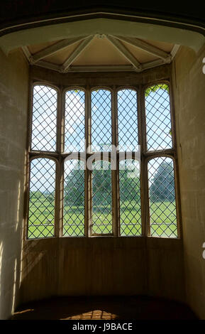 Oriel window, South Gallery   Lacock Abbey   Wiltshire, England   DSC00934 Stock Photo