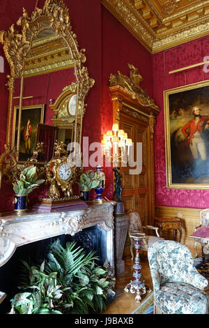 Red Drawing Room   Waddesdon Manor   Buckinghamshire, England   DSC07611 Stock Photo