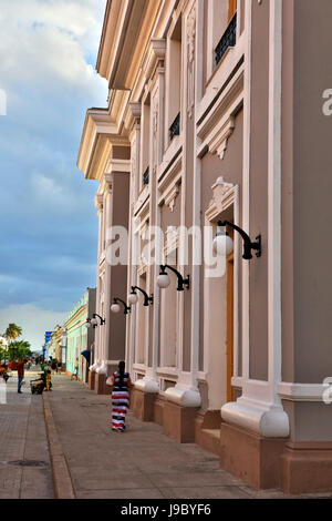 FRENCH PROVINCIAL architecture graces the layed back town of CIENFUEGOS, CUBA Stock Photo