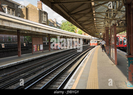 Barons Court tube station on the Piccadilly and District Line, London, UK Stock Photo