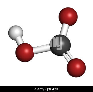 Sodium bicarbonate (baking soda), chemical structure. 3D rendering ...