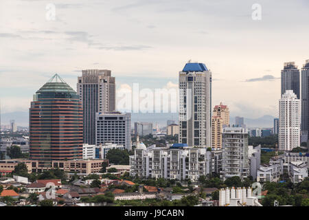 Aerial view of office buildings in the South Central Business district of Jakarta in Indonesia capital city Stock Photo