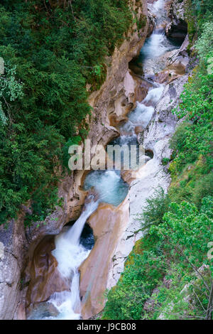 The Esteron River in a deep narrow canyon. Clue de Saint-Auban, Alpes-Maritimes, Provence-Alpes-Côte d'Azur, France. Stock Photo