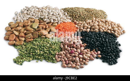 legumes, food, aliment, health, isolated, green, brown, brownish, brunette, Stock Photo