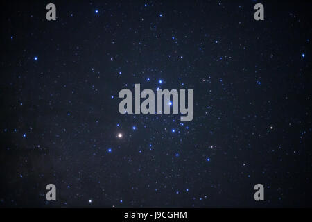 A wide angle view of the Antares Region of the Milky Way,Long exposure photograph, with grain Stock Photo