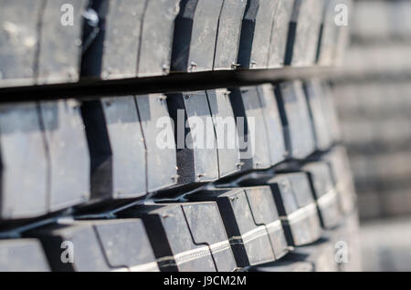 Textured pattern of a new truck tire background Stock Photo