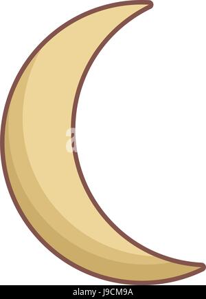 cartoon half moon comic style decoration Stock Vector