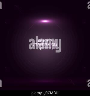 Array Vector With Dynamic Particles. Technology Motion Design. Graphic Abstract Background  Lighting Effect Stock Vector
