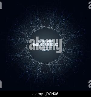 Array Vector With Dynamic Particles. Big Data Complex. Graphic Abstract Background  Lighting Effect Stock Vector