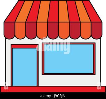 color image cartoon facade shop store Stock Vector