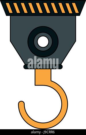 color silhouette cartoon industrial crane hook Stock Vector